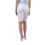 Pantaloni scurți din bumbac alb Bermuda în aspect clasic N 20298 / 2020