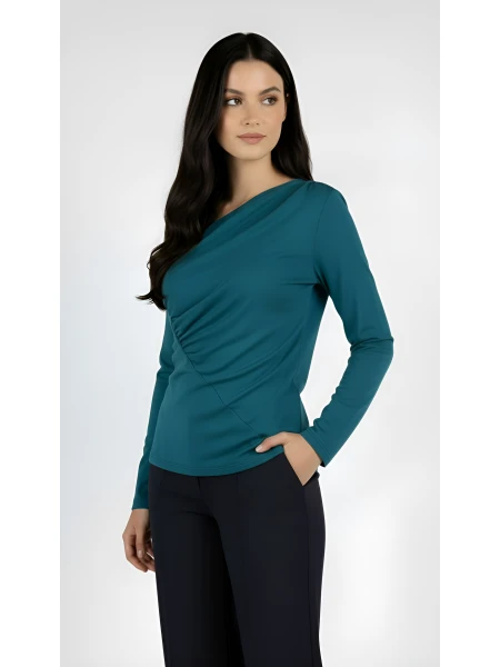 Bluză tricotată moale Petrol 23522 / 2023
