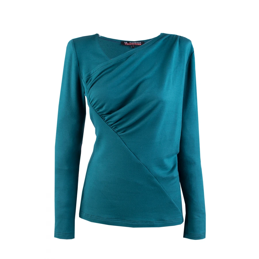 Bluză tricotată moale Petrol 23522 / 2023