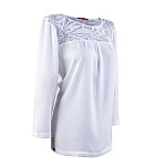Dantelli Beyaz Saten Bluz 23524 / 2023