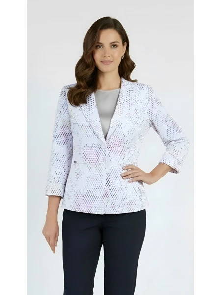 Бяло Памучно Сако 23138 / 2023