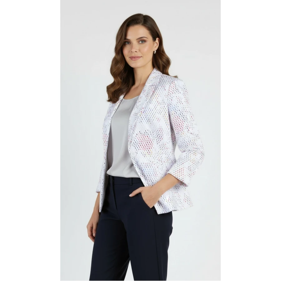 Beyaz Pamuklu Ceket 23138 / 2023