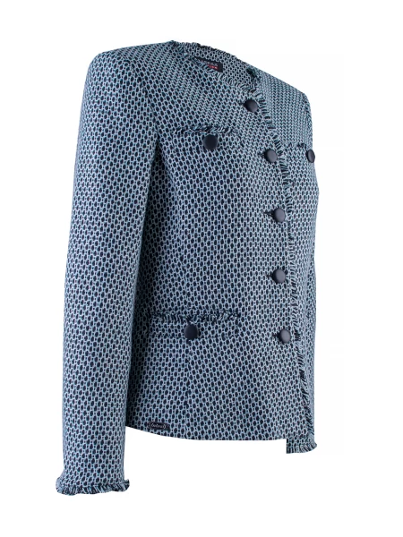 Blue Quilted Denim Vest 23514 / 2023