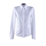 Cămașă albă de damă elegantă cu nasturi perla 24501 / 2024 Cămașă albă de damă elegantă cu nasturi perla 24501 / 2024