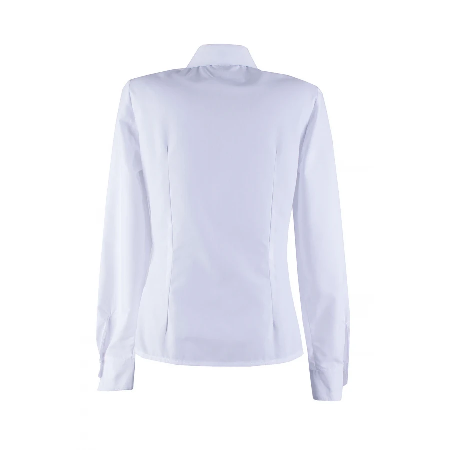 Cămașă albă de damă elegantă cu nasturi perla 24501 / 2024 Cămașă albă de damă elegantă cu nasturi perla 24501 / 2024