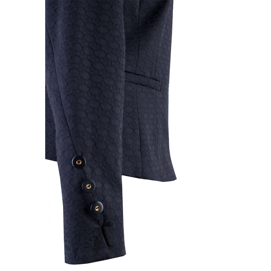 Elegant Women's Black Jacket with Embossed Fabric 24517 / 2024