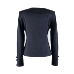 Елегантно Дамско Черно Сако с Релефен Плат 24517 / 2024 Елегантно Дамско Черно Сако с Релефен Плат 24517 / 2024