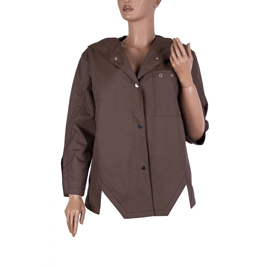 Дамско Непромокаемо Яке с Качулка в Кафяво 25509 / 2025 Дамско Непромокаемо Яке с Качулка в Кафяво 25509 / 2025