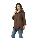 Дамско Непромокаемо Яке с Качулка в Кафяво 25509 / 2025 Дамско Непромокаемо Яке с Качулка в Кафяво 25509 / 2025