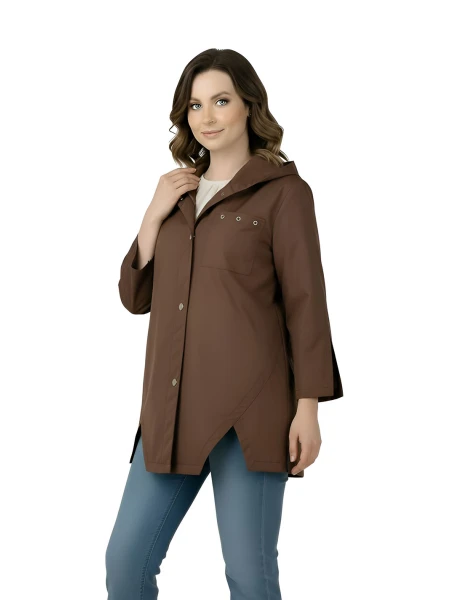 Дамско Непромокаемо Яке с Качулка в Кафяво 25509 / 2025