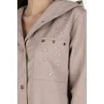 Women's Waterproof Jacket in Cappuccino Color with Hood 25509 / 2025