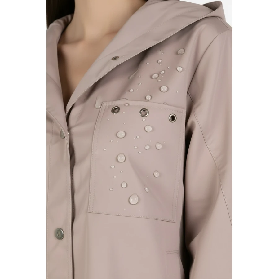Women's Waterproof Jacket in Cappuccino Color with Hood 25509 / 2025