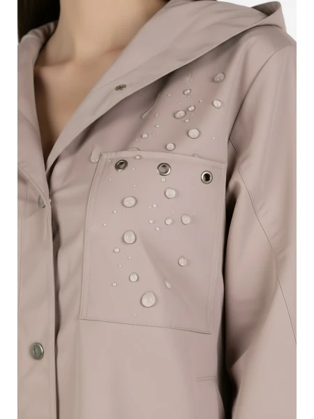 Women's Waterproof Jacket in Cappuccino Color with Hood 25509 / 2025