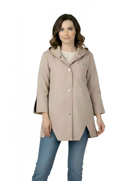 Дамско Непромокаемо Яке в Цвят Капучино с Качулка 25509 / 2025 Дамско Непромокаемо Яке в Цвят Капучино с Качулка 25509 / 2025