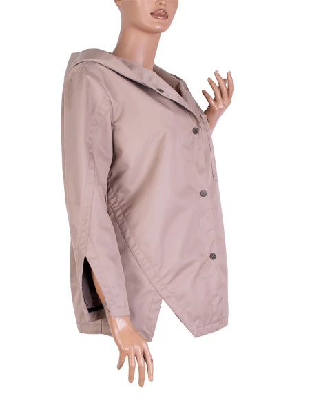 Women's Waterproof Jacket in Cappuccino Color with Hood 25509 / 2025