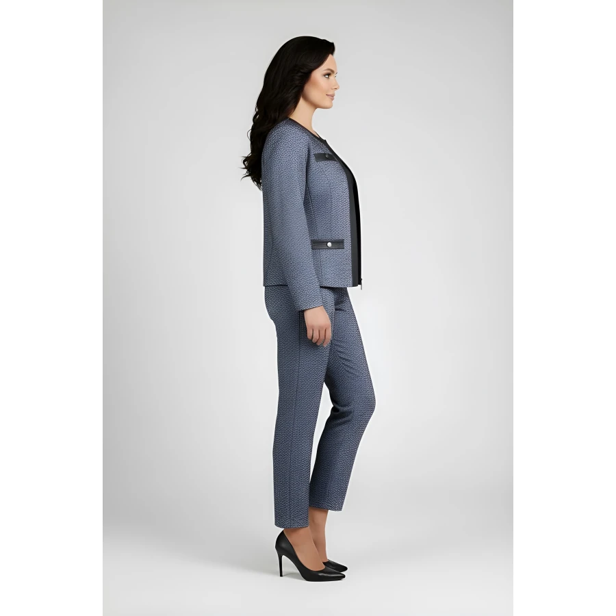 Gri Melanj Kadın Yün Pantolon – Sonbahar-Kış İçin Şıklık ve Rahatlık 25502 / 2025