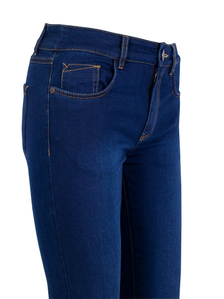 Women's Stretch Jeans with Decorative Orange Stripes 25507 / 2025