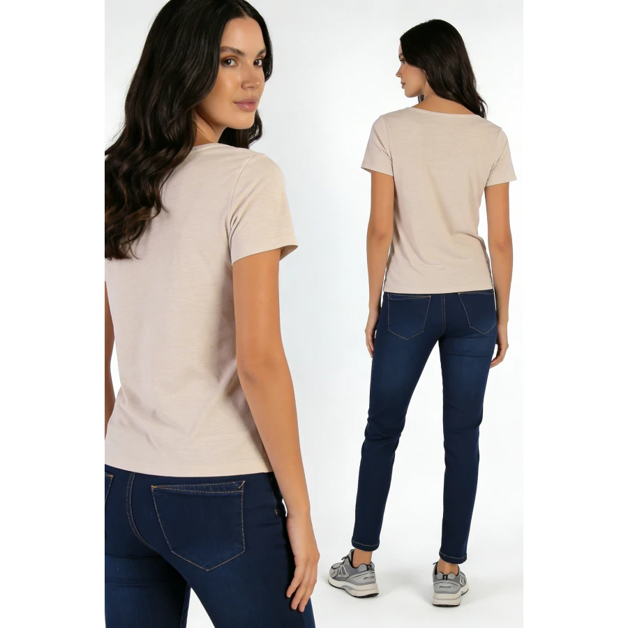 Дамски Еластични Дънки с Декоративни Оранжеви Тегели 25507 / 2025 Дамски Еластични Дънки с Декоративни Оранжеви Тегели 25507 / 2025