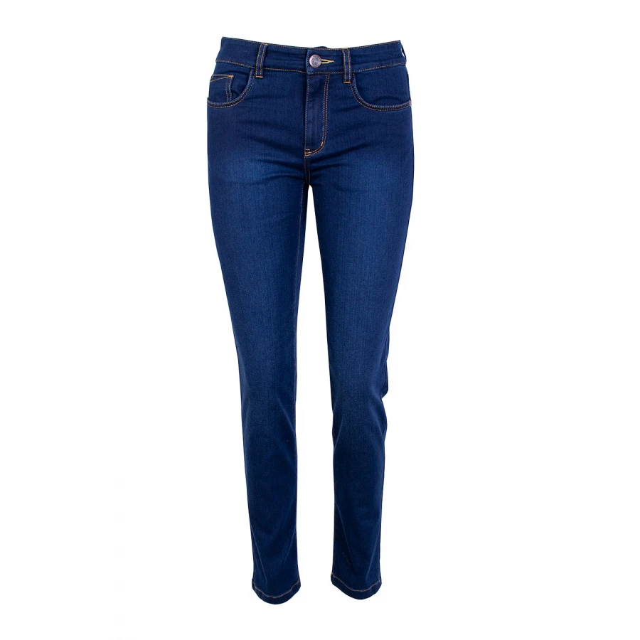 Дамски Еластични Дънки с Декоративни Оранжеви Тегели 25507 / 2025 Дамски Еластични Дънки с Декоративни Оранжеви Тегели 25507 / 2025