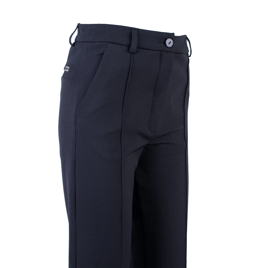 Класически Черен Панталон с Широк Крачол 25517 - Есен/Зима 25/26