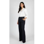 Класически Черен Панталон с Широк Крачол 25517 - Есен/Зима 25/26