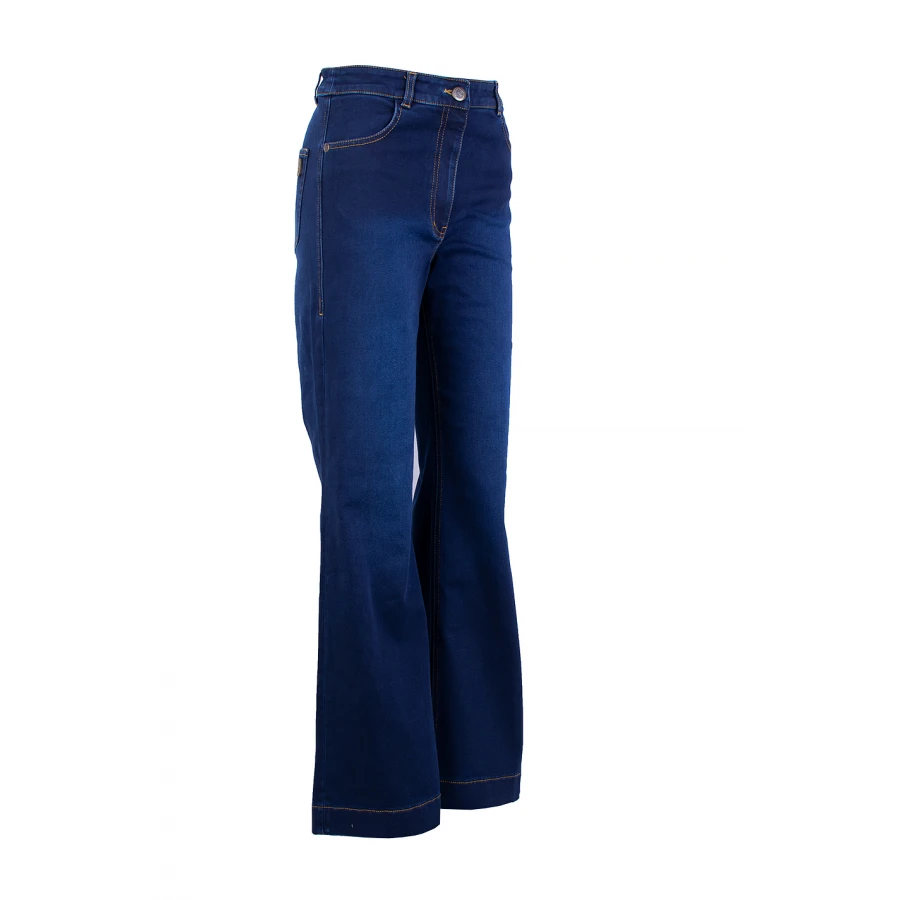 Blugi matlasați bleumarin pentru femei cu picior lat – Model Hit 25521 / 2025