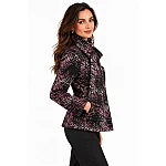 Wool Coat with Shawl Collar and Pink-Purple Mosaic Pattern 26507 / 2026