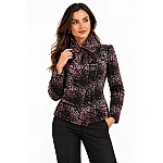Wool Coat with Shawl Collar and Pink-Purple Mosaic Pattern 26507 / 2026