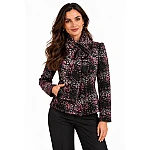 Wool Coat with Shawl Collar and Pink-Purple Mosaic Pattern 26507 / 2026