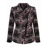 Wool Coat with Shawl Collar and Pink-Purple Mosaic Pattern 26507 / 2026
