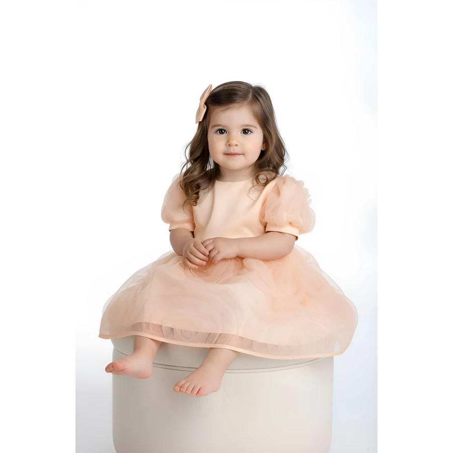 Комплект Рокли за Майка и Дъщеря в Цвят Пудра - Нежност и Елегантност 25704 - 703 / 2025