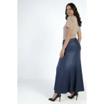 Tencel Elastanlı Uzun Kot Etek 17143
