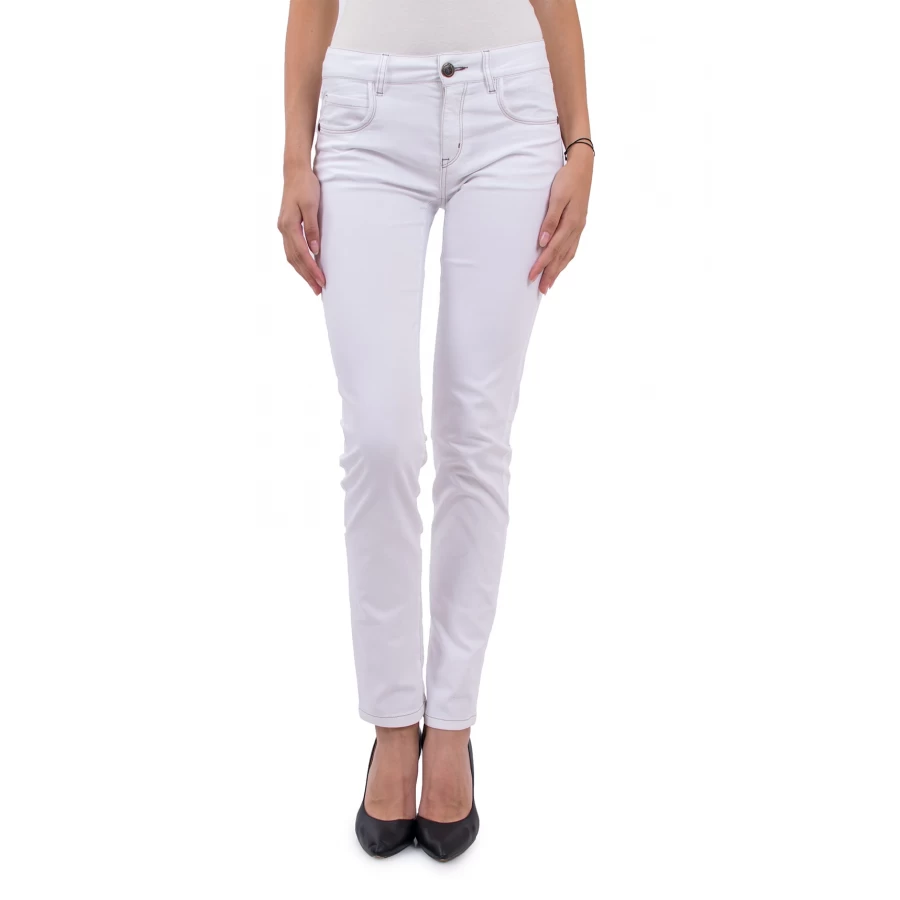 Set bluză pentru femei cu pantaloni albi din bumbac 19213 - 167 / 2019
