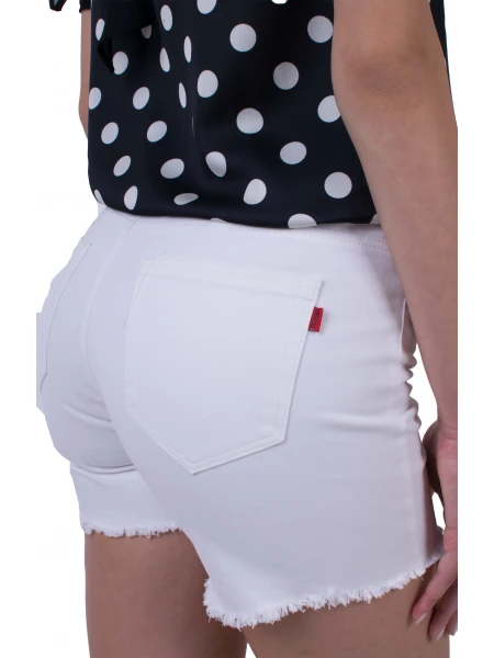 Бели Памучни Къси Панталони N 20187 / 2020 Бели Памучни Къси Панталони N 20187 / 2020