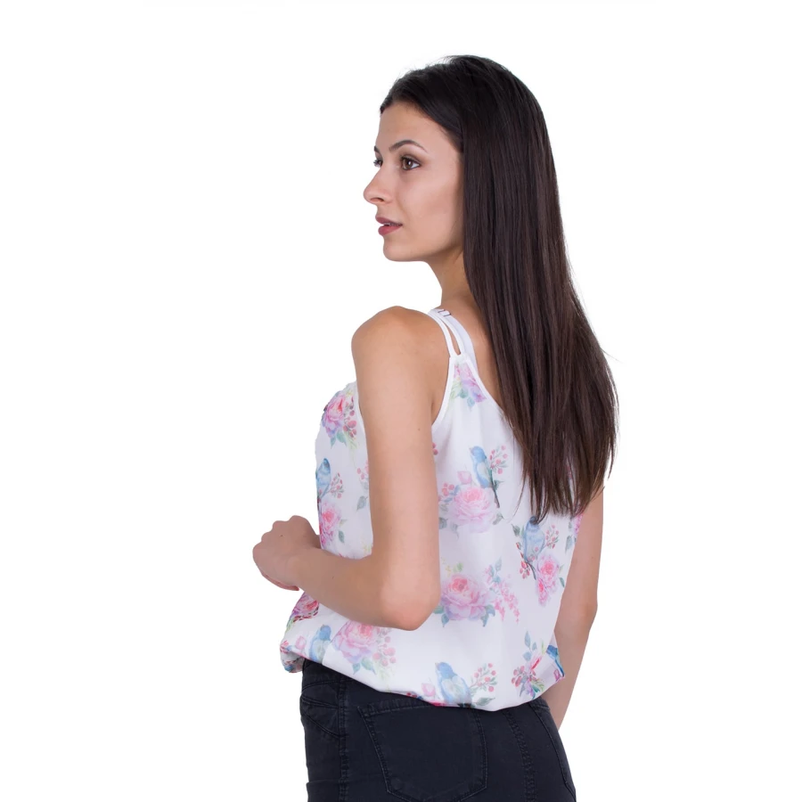 White Summer Flower Vest 20279
