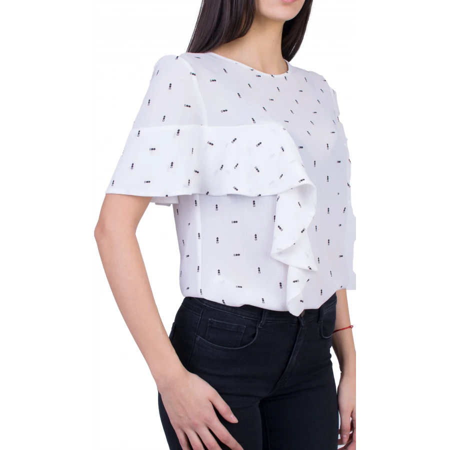 Bluză albă de damă B 21111 / 2021 Bluză albă de damă B 21111 / 2021