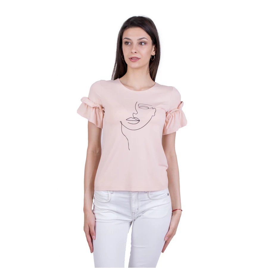 Дамска Тениска с Къс Ръкав B 21174 PINK / 2021 Дамска Тениска с Къс Ръкав B 21174 PINK / 2021