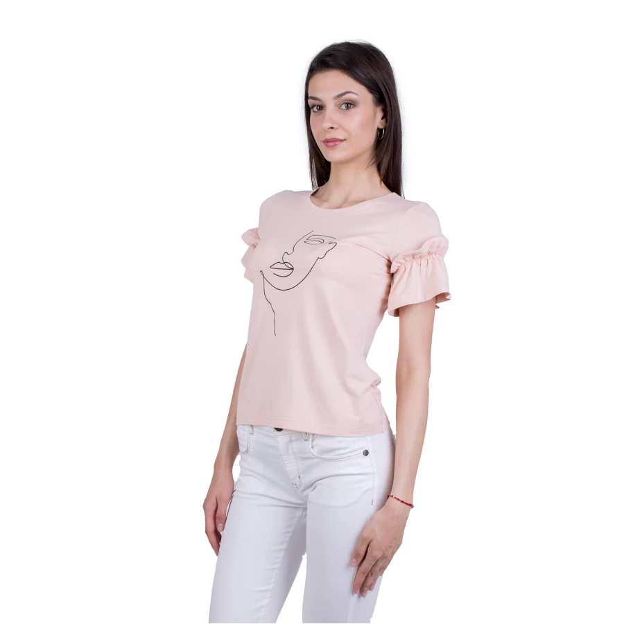 Дамска Тениска с Къс Ръкав B 21174 PINK / 2021 Дамска Тениска с Къс Ръкав B 21174 PINK / 2021