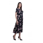 Rochie lungă de viscoză neagră R 21159