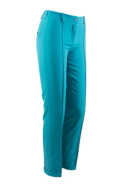 Elegant Women's Trousers in Turquoise Green 24140 / 2024