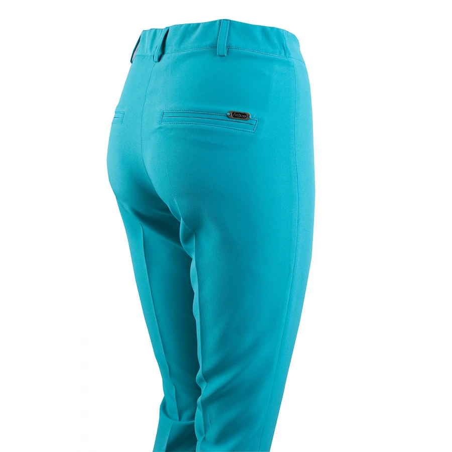 Pantaloni eleganti de dama in verde turcoaz 24140 / 2024