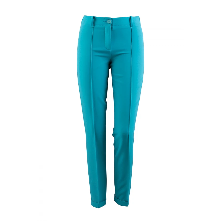 Pantaloni eleganti de dama in verde turcoaz 24140 / 2024