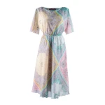 Rochie din sifon multicolor cu maneci reglabile 24152 / 2024