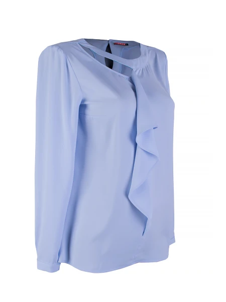 Airy Women's Blouse in Light Blue with Ruffle 25111 / 2025