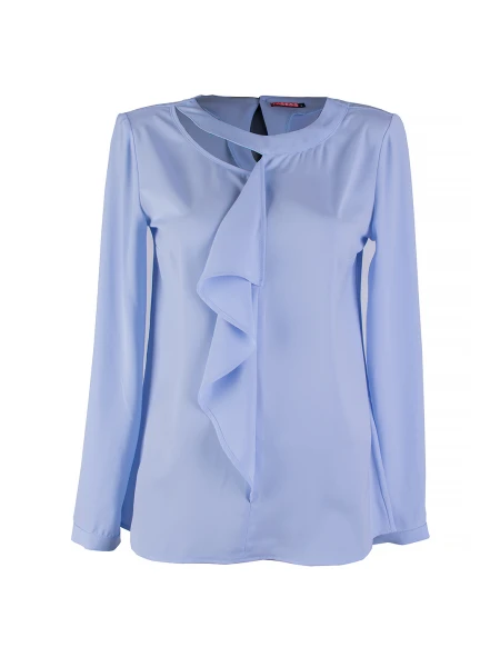 Airy Women's Blouse in Light Blue with Ruffle 25111 / 2025