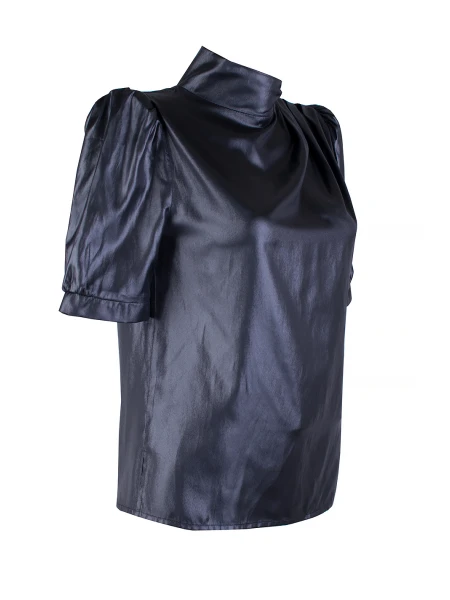 Stylish Women's Blouse with Short Puff Sleeves 25115 / 2025