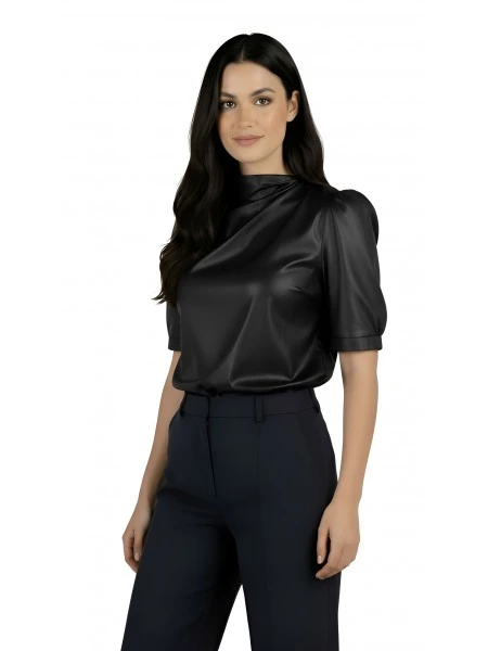 Стилна Дамска Блуза с Къс Буфан Ръкав 25115 / 2025