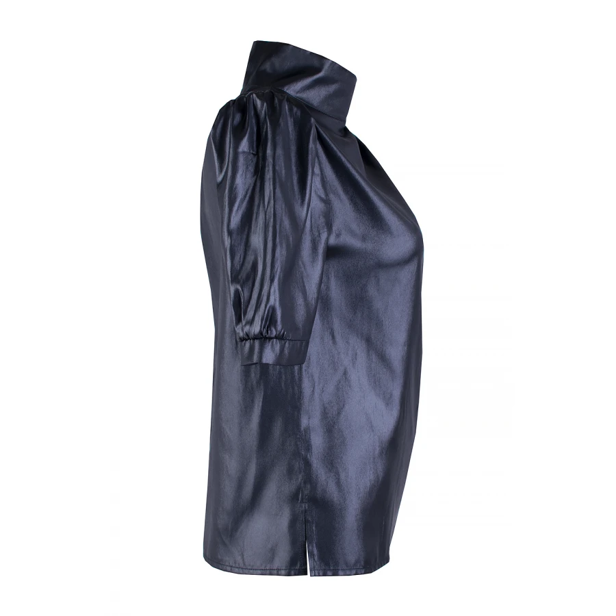 Stylish Women's Blouse with Short Puff Sleeves 25115 / 2025
