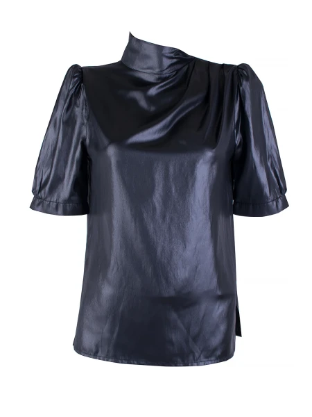 Stylish Women's Blouse with Short Puff Sleeves 25115 / 2025