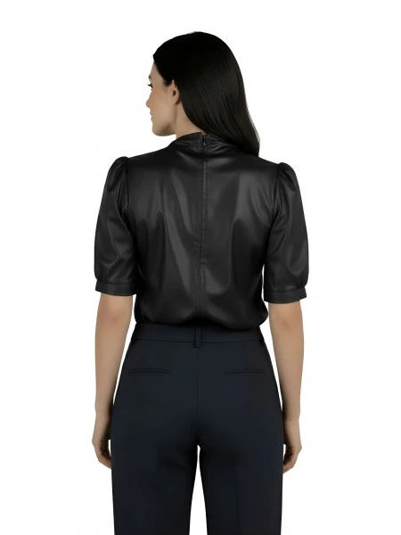 Стилна Дамска Блуза с Къс Буфан Ръкав 25115 / 2025